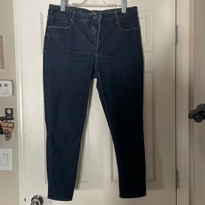 WHBM Dark Wash Ankle Jeans, Size 16